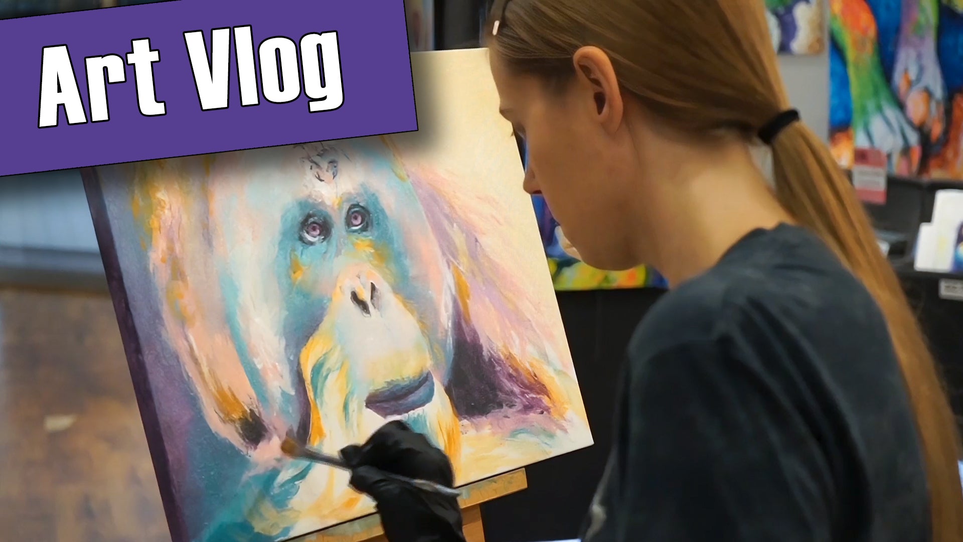 Calming Art Vlog The Process Behind My Orangutan Painting Krystle