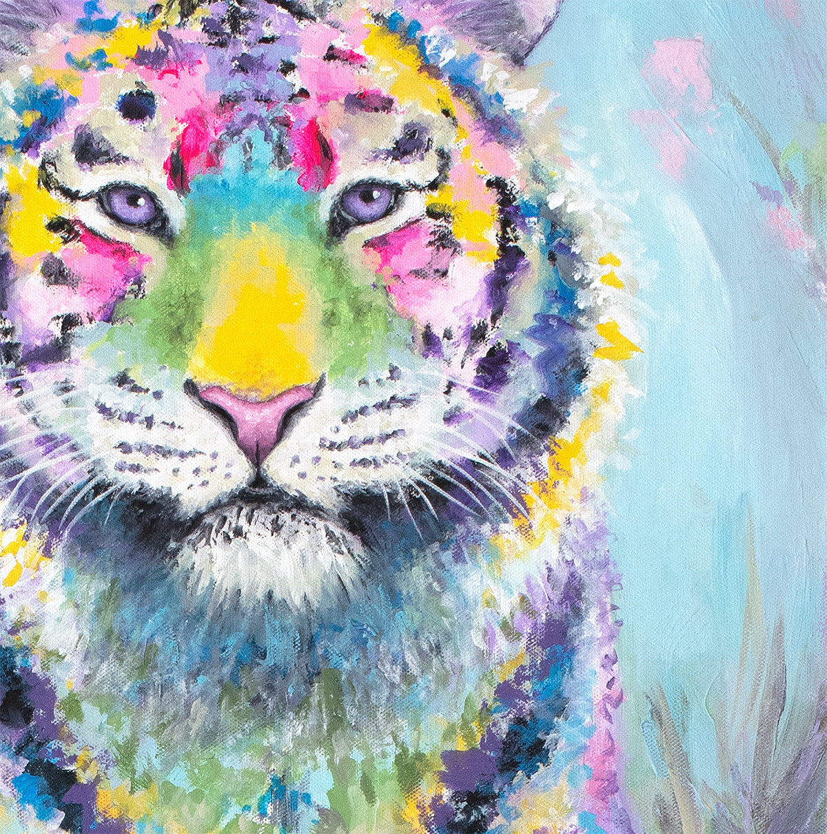 Tiger Art Print - Guardian of Purr-ple Delight