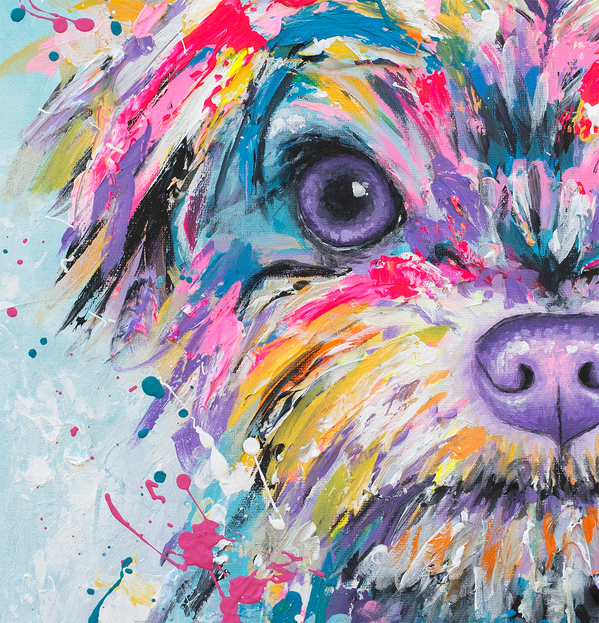 Yorkie Playtime Painting - 16x20"