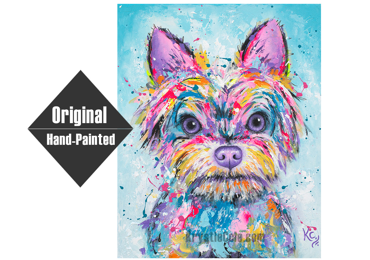 Yorkie Playtime Painting - 16x20"