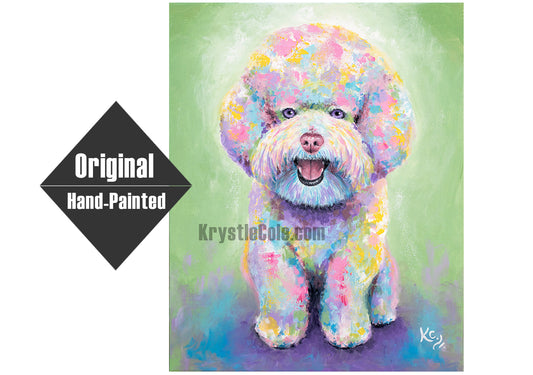 Bichon Frise Dog Painting  - 18x22"