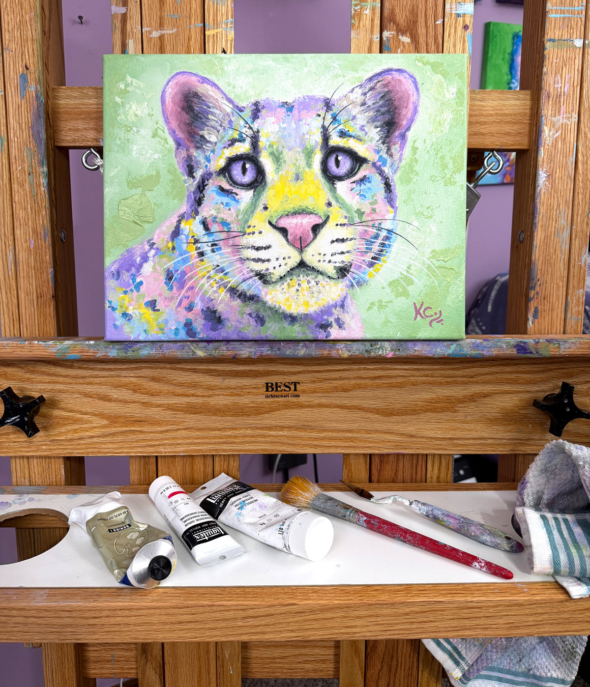 Clouded Leopard Painting - 11x14"