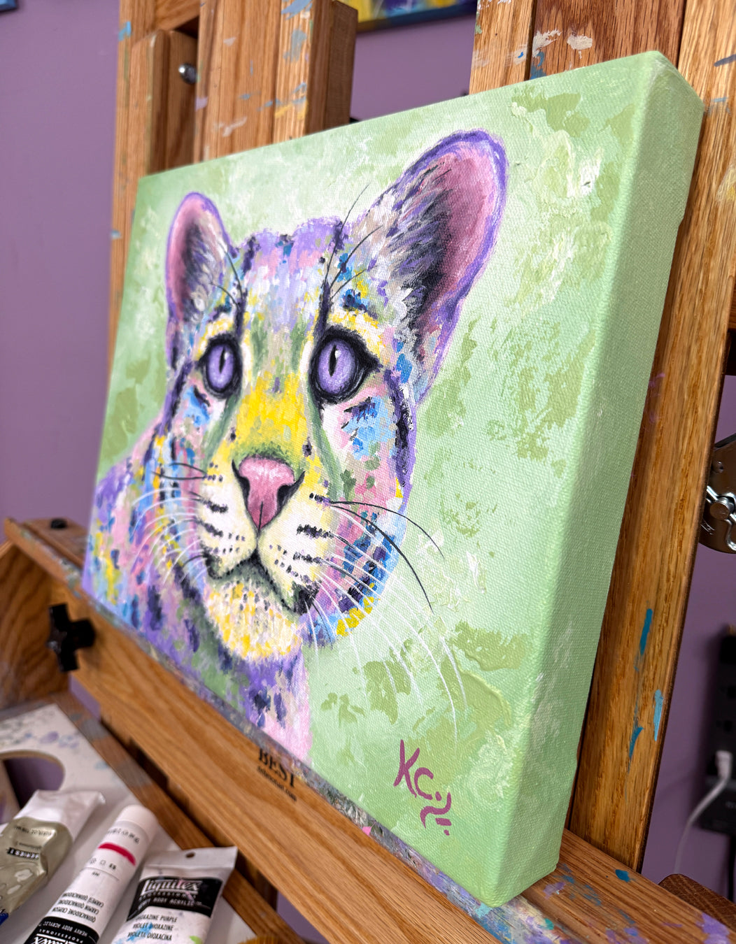 Clouded Leopard Painting - 11x14"