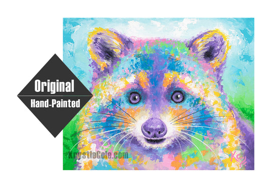 Raccoon Visitor Painting - 11x14"