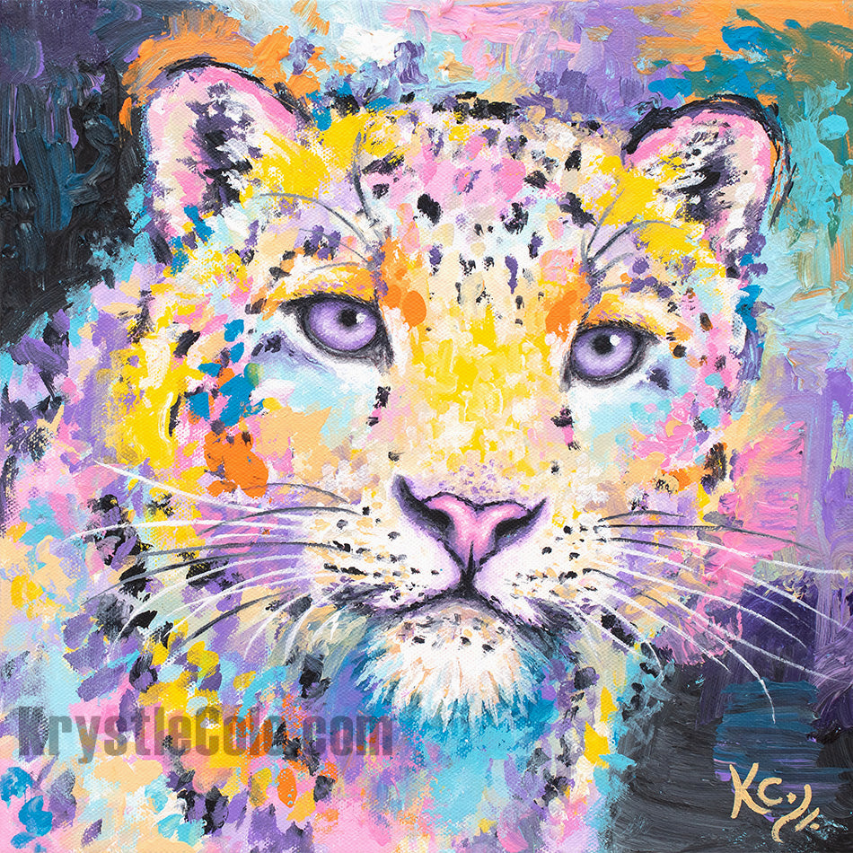 Rainbow Snow Leopard Art Print