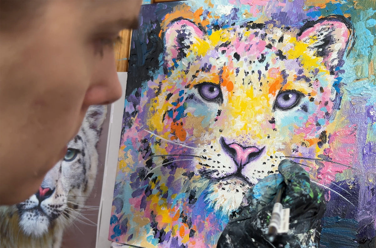 Rainbow Snow Leopard Art Print