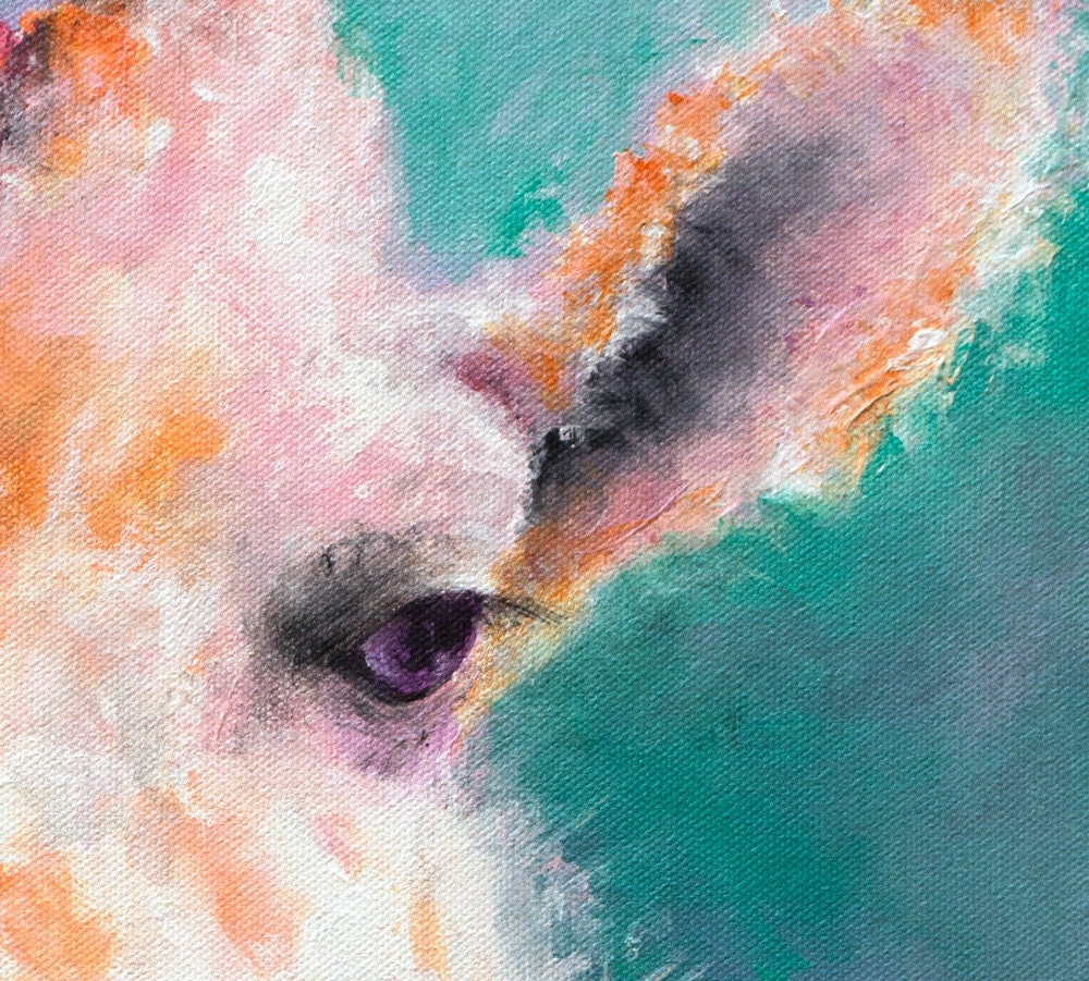 Giraffe Art - Giraffe Wall Art. Giraffe Print on CANVAS or PAPER. Giraffe Painting by Krystle Cole