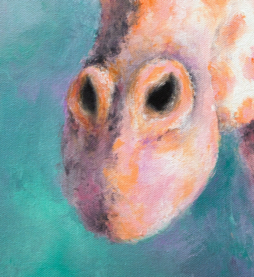 Giraffe Art - Giraffe Wall Art. Giraffe Print on CANVAS or PAPER. Giraffe Painting by Krystle Cole