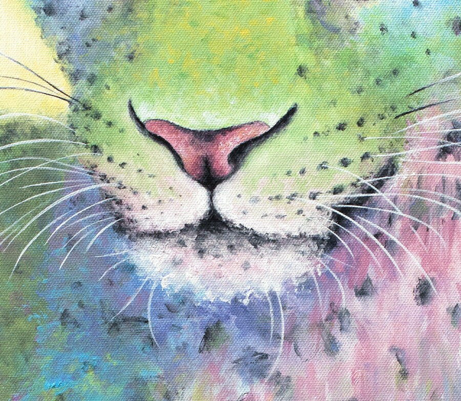 Leopard Art Print on CANVAS or PAPER - Big Cat Wall Decor. Leopard Painting by Krystle Cole