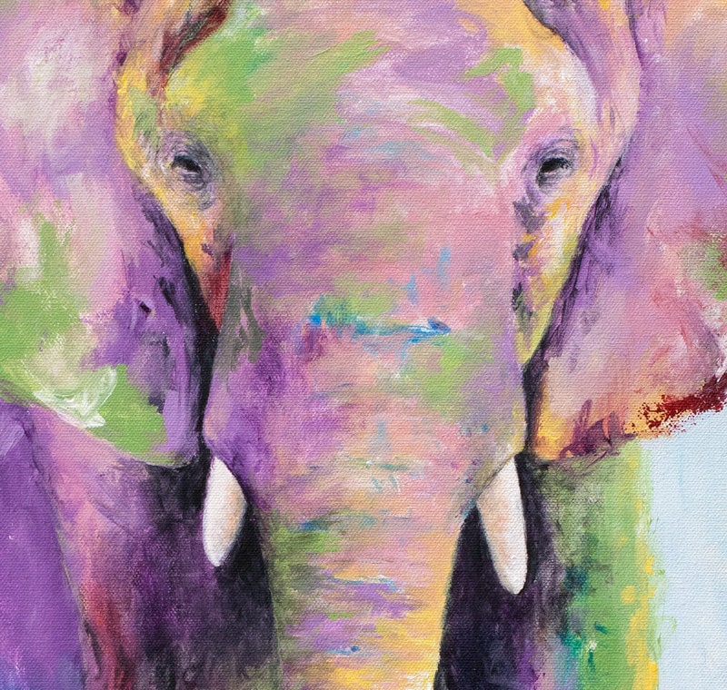 Elephant Painting - Elephant Gifts. Elephant Artwork. Print on CANVAS or PAPER