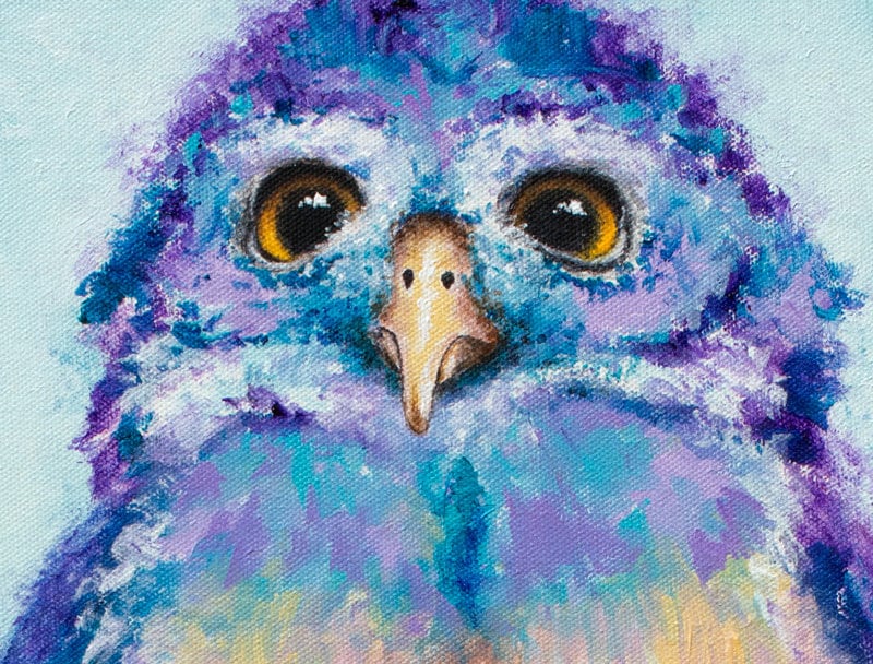 Owl Art Print on PAPER or CANVAS - Owl Painting for Wall Decor or Gifts by Krystle Cole