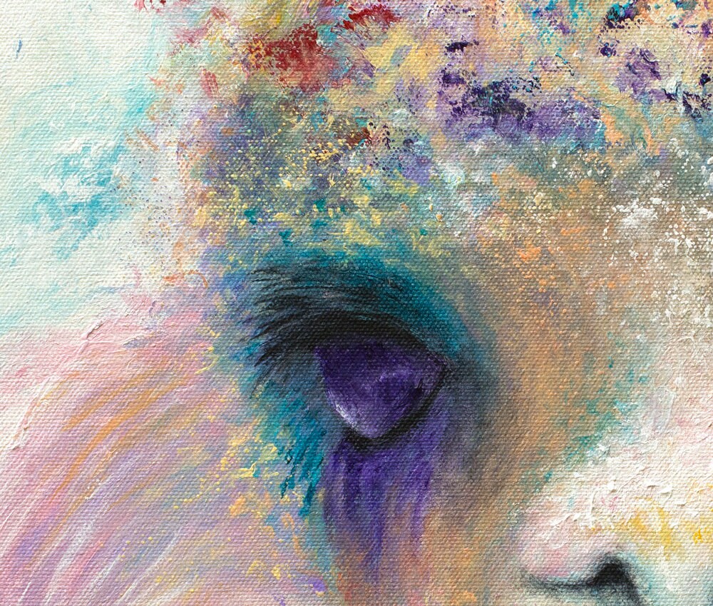 Pink Llama Art - Alpaca Art. Llama Painting. Alpaca Print on CANVAS or PAPER by Krystle Cole