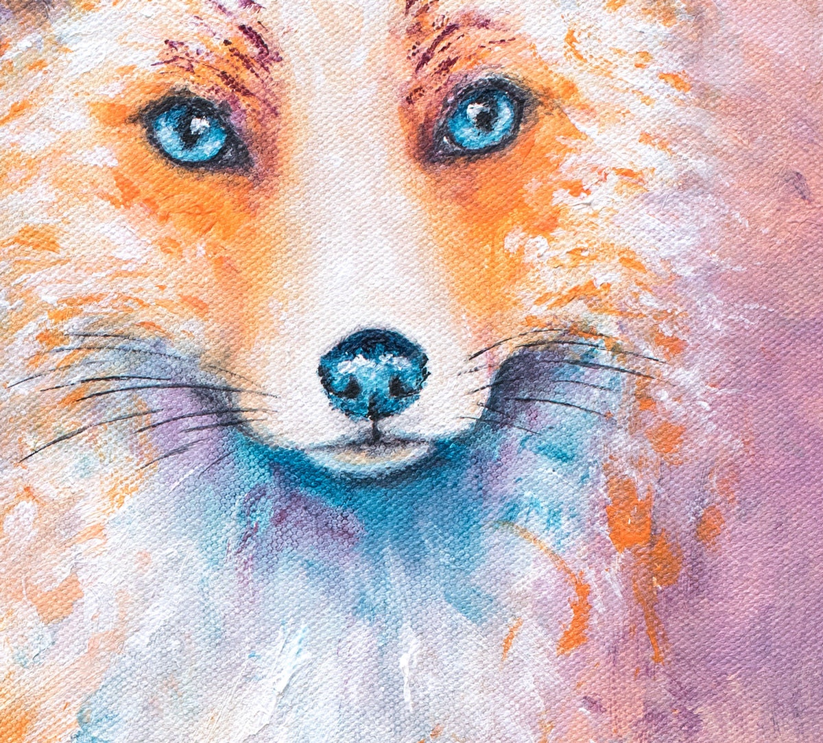 Fox Art Print on CANVAS or PAPER of Colorful Fox Painting by Krystle Cole