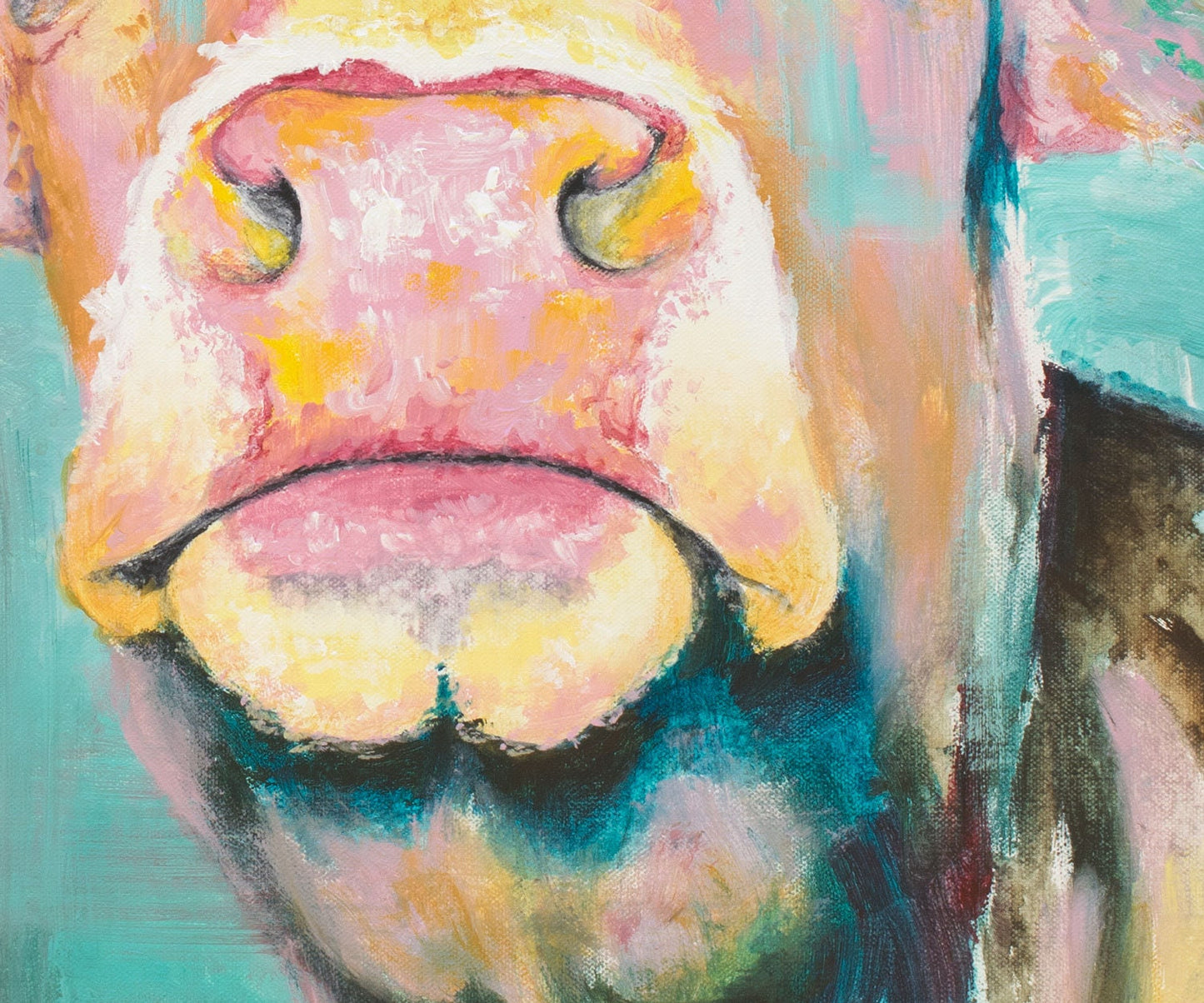 Cow Art - Cow Painting. Farm Animal Art. Cow Print on Paper or Canvas by Krystle Cole