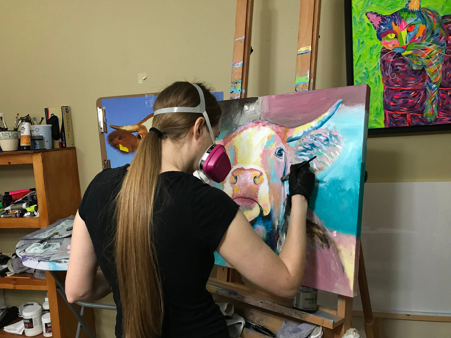 Cow Art - Cow Painting. Farm Animal Art. Cow Print on Paper or Canvas by Krystle Cole