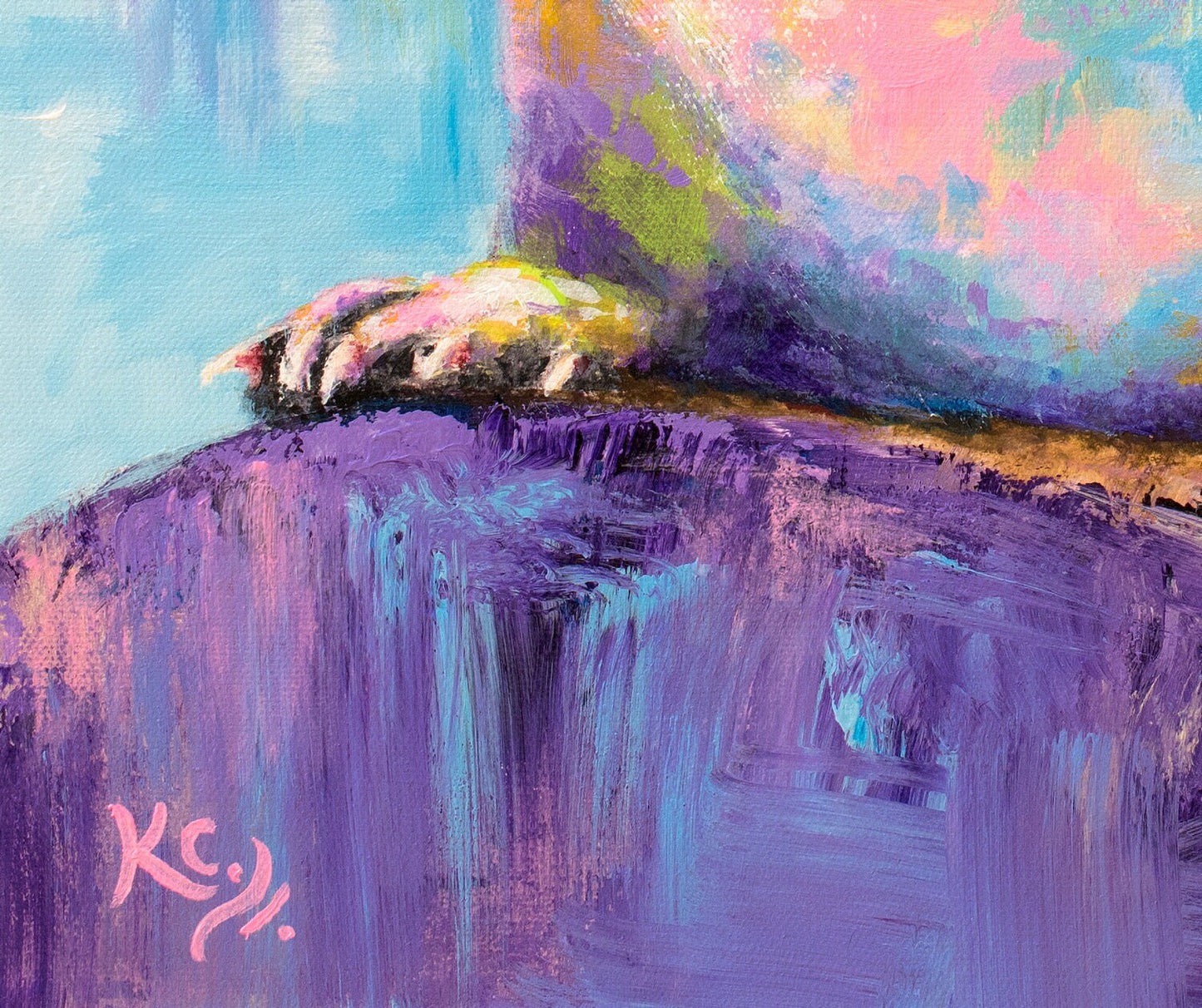 Otter Art - Otter Gifts. Otter Painting. Print on CANVAS or PAPER by Krystle Cole