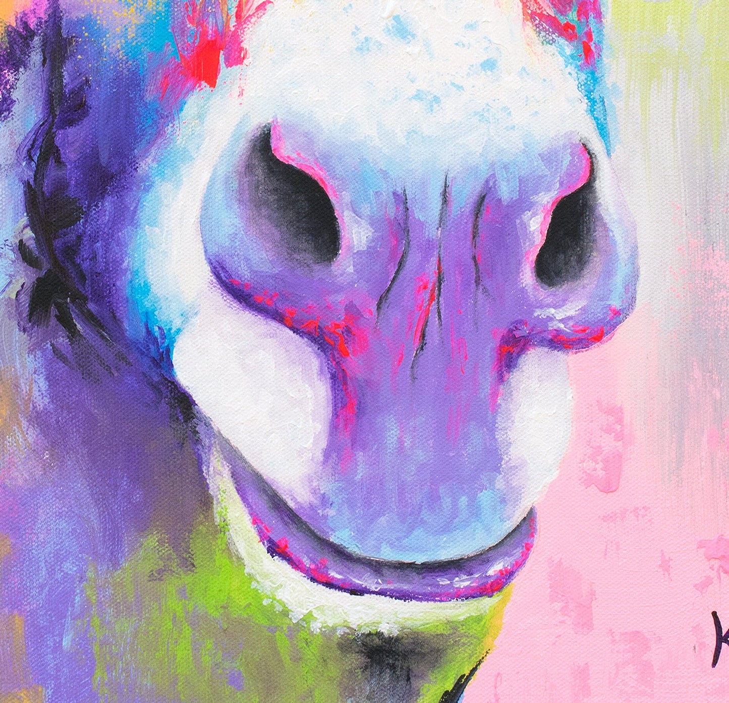 Donkey Wall Art - Donkey Gifts. Whimsical Animal Painting by Krystle Cole