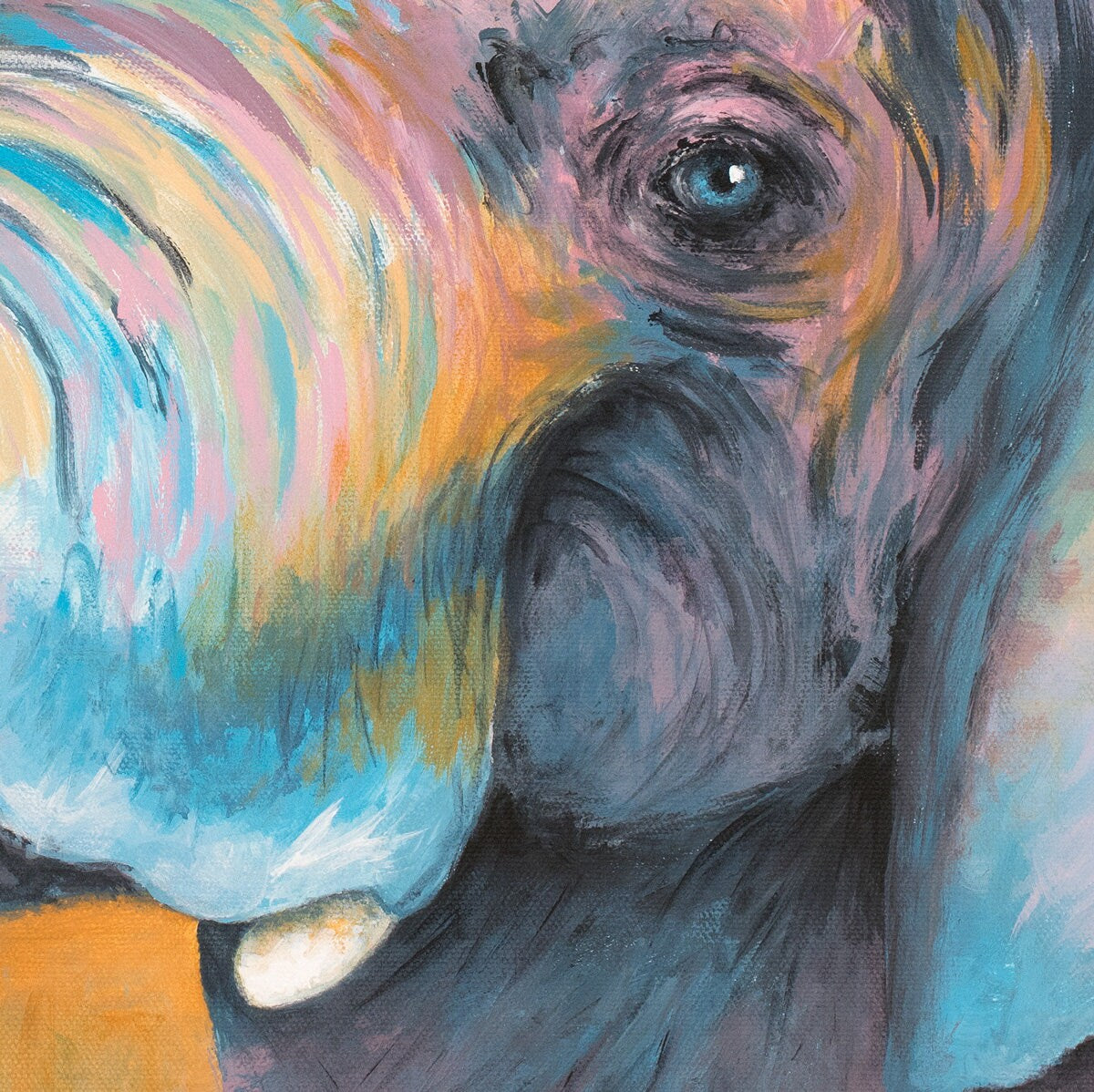 Elephant Painting - Elephant Print on CANVAS or PAPER by Krystle Cole