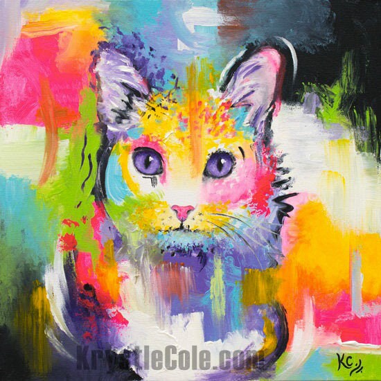 Meow Cat Painting - 24x24"