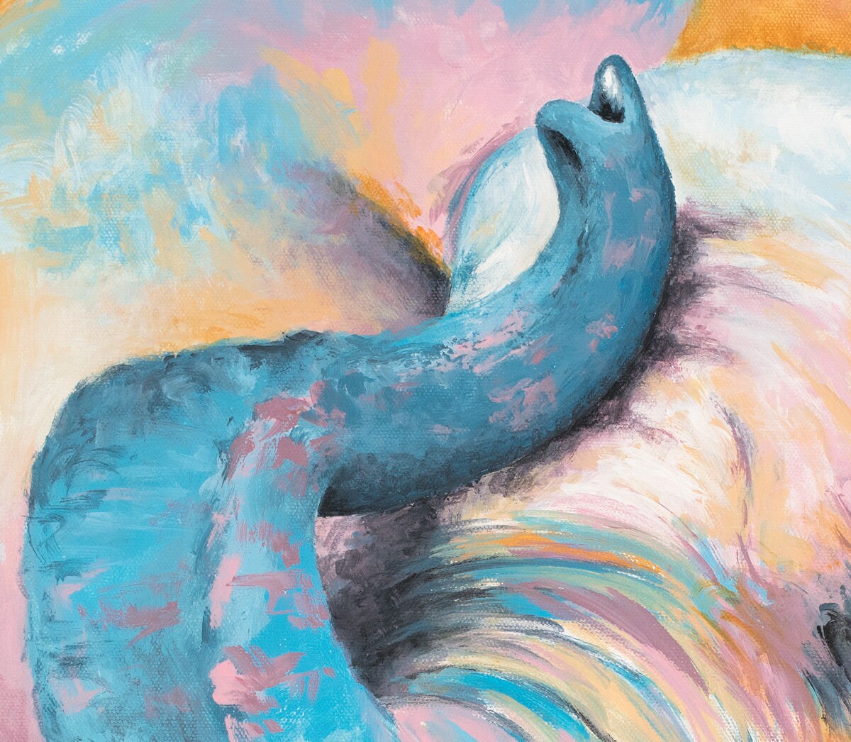 Elephant Painting - Elephant Print on CANVAS or PAPER by Krystle Cole