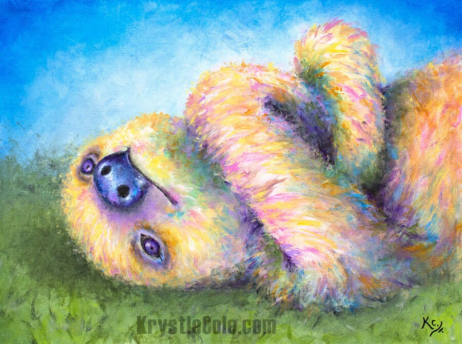 Baby Sloth Art - Cute Sloth Print. Sloth Painting by Krystle Cole