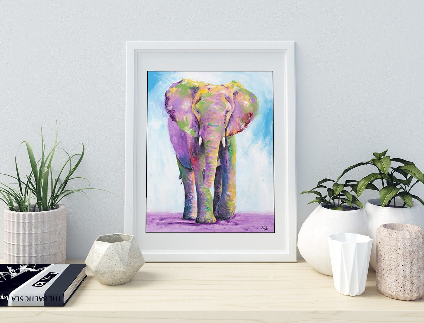 Elephant Painting - Elephant Gifts. Elephant Artwork. Print on CANVAS or PAPER