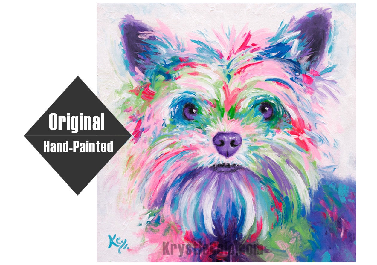 Yorkie Painting - Daisy - 16x16"