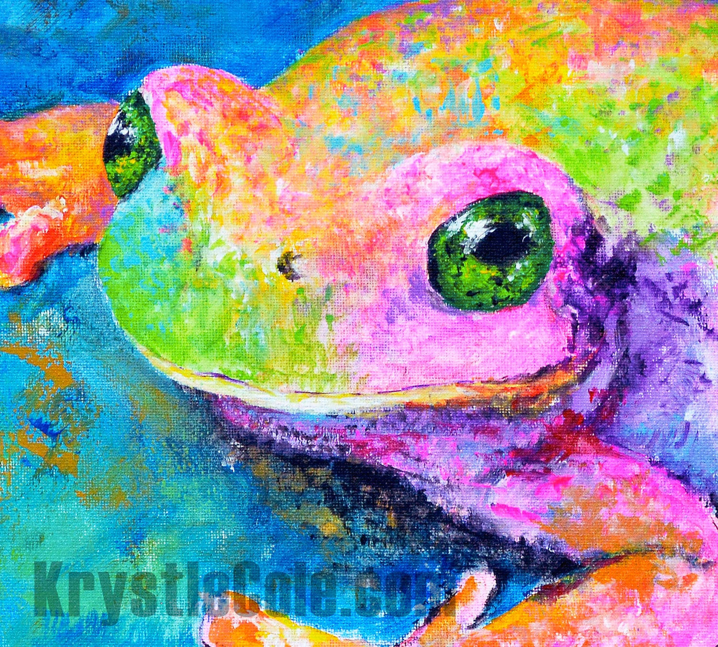 Frog Art Print on Paper or Canvas of Colorful Painting "Dream Frog" by Krystle Cole