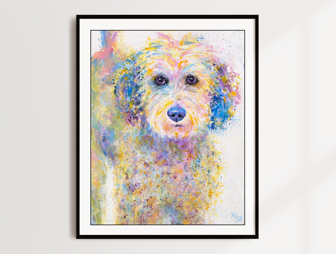 Golden Doodle Art Print - Goldendoodle Dog Lover Gift. Painting "Oliver" by Krystle Cole