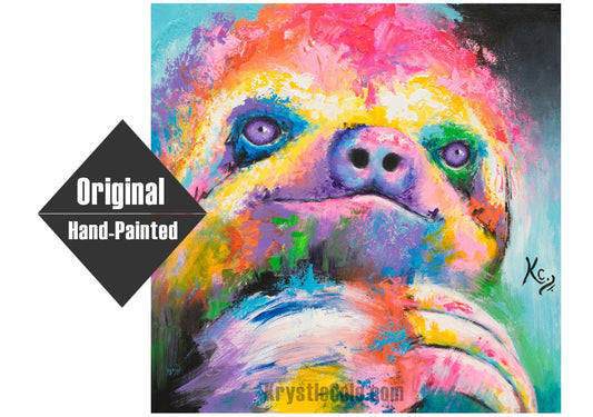 Psychedelic Sloth Painting - 24x24"