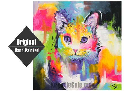 Meow Cat Painting - 24x24"