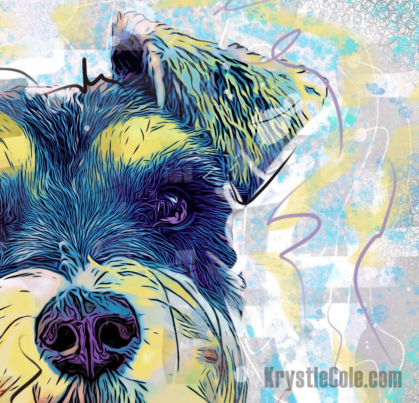 Schnauzer Art - Schnauzer Gifts. Shnauzer Print on CANVAS or PAPER *Each Print Hand Signed*
