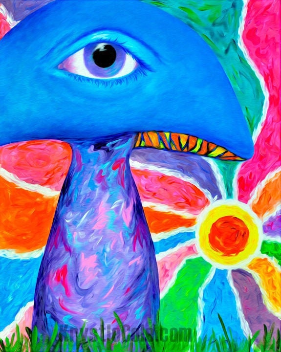 All Seeing I - Psychedelic Mushroom Print