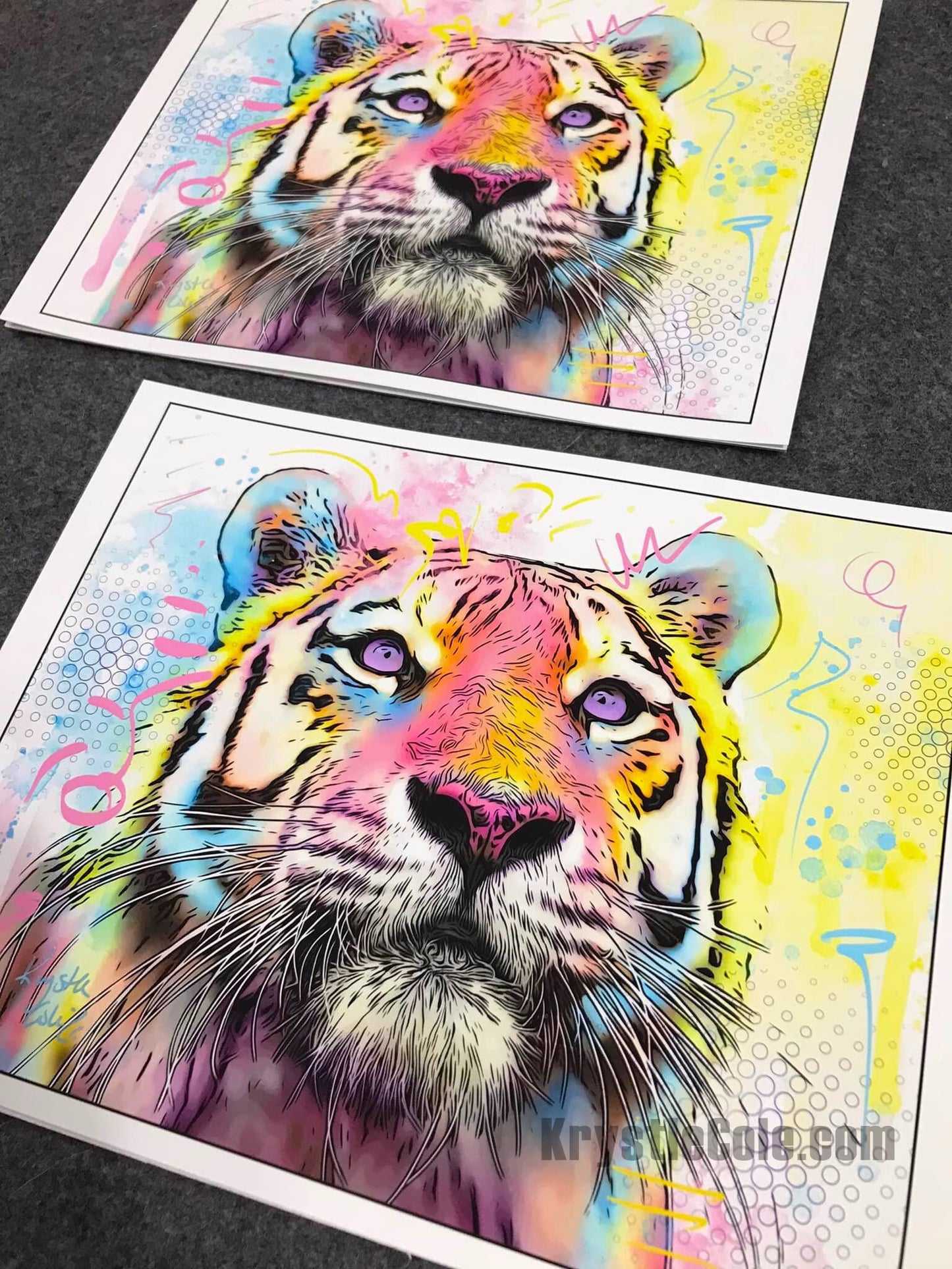 Tiger Art Print on CANVAS or PAPER - Tiger Wall Art. Tiger Painting. Original Artwork by Krystle Cole *Each Print Hand Signed*