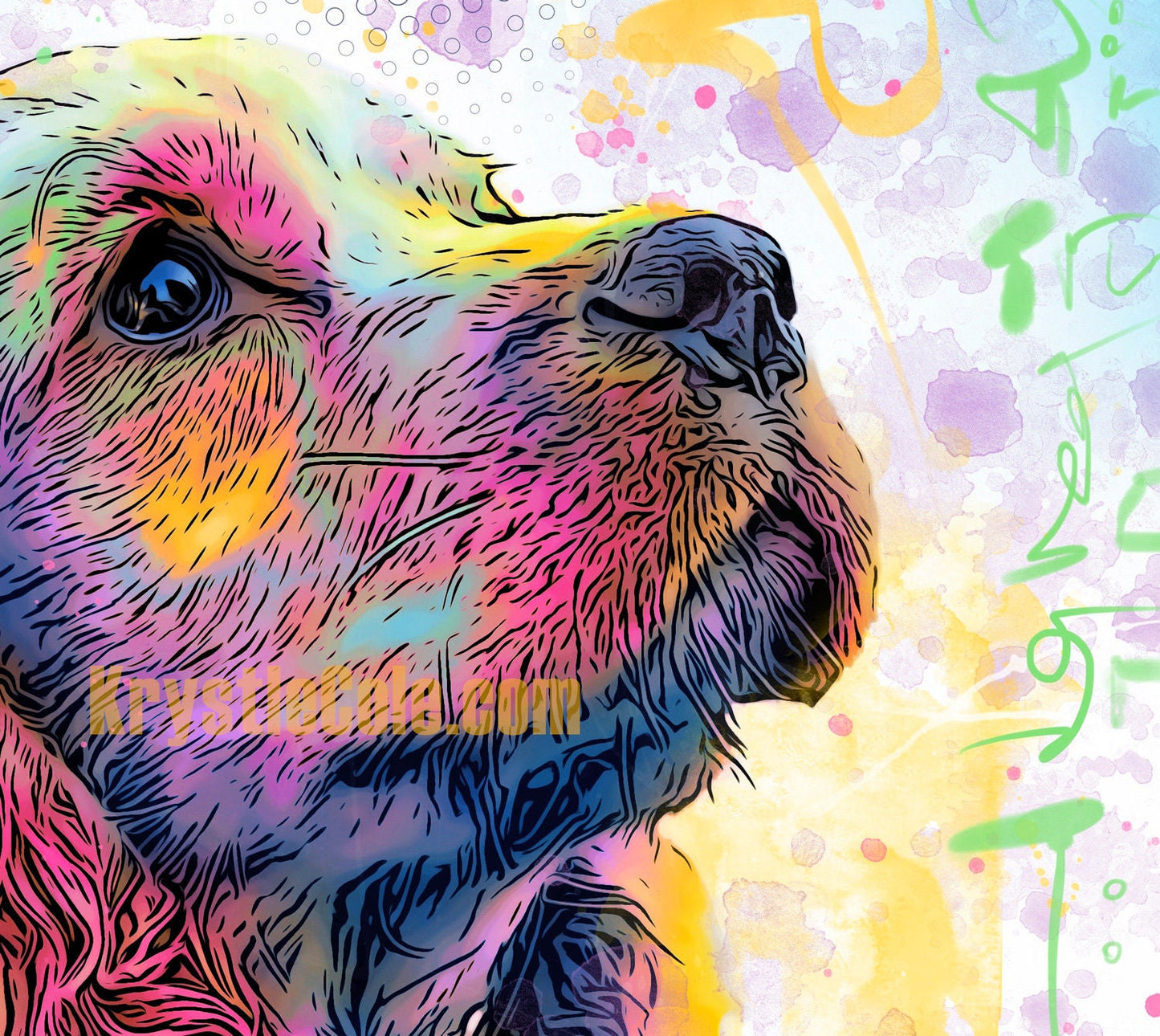 Cocker Spaniel Art Print on CANVAS or PAPER - American Cocker Spaniel Puppy. Original Artwork by Krystle Cole *Each Print Hand Signed*