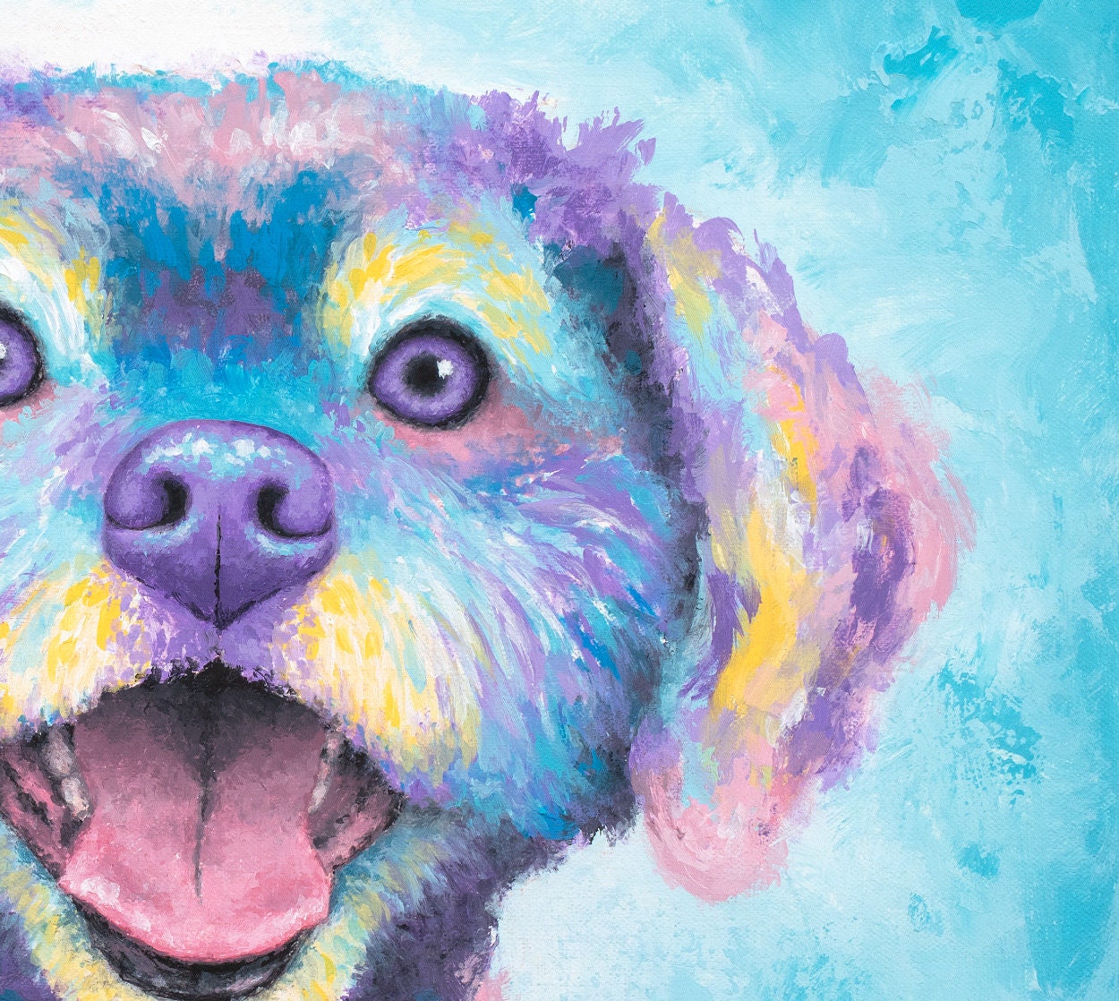 Shih-Poo Dog Art on CANVAS or PAPER - Shih Poo Print for Wall Decor or Gifts. Shihpoo Painting by Krystle Cole