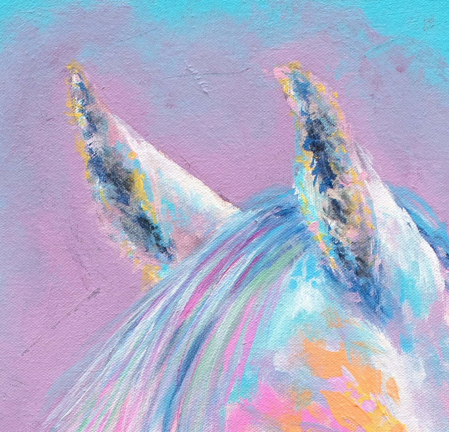 Horse Art Print on CANVAS or PAPER - Colorful Horse Painting by Krystle Cole