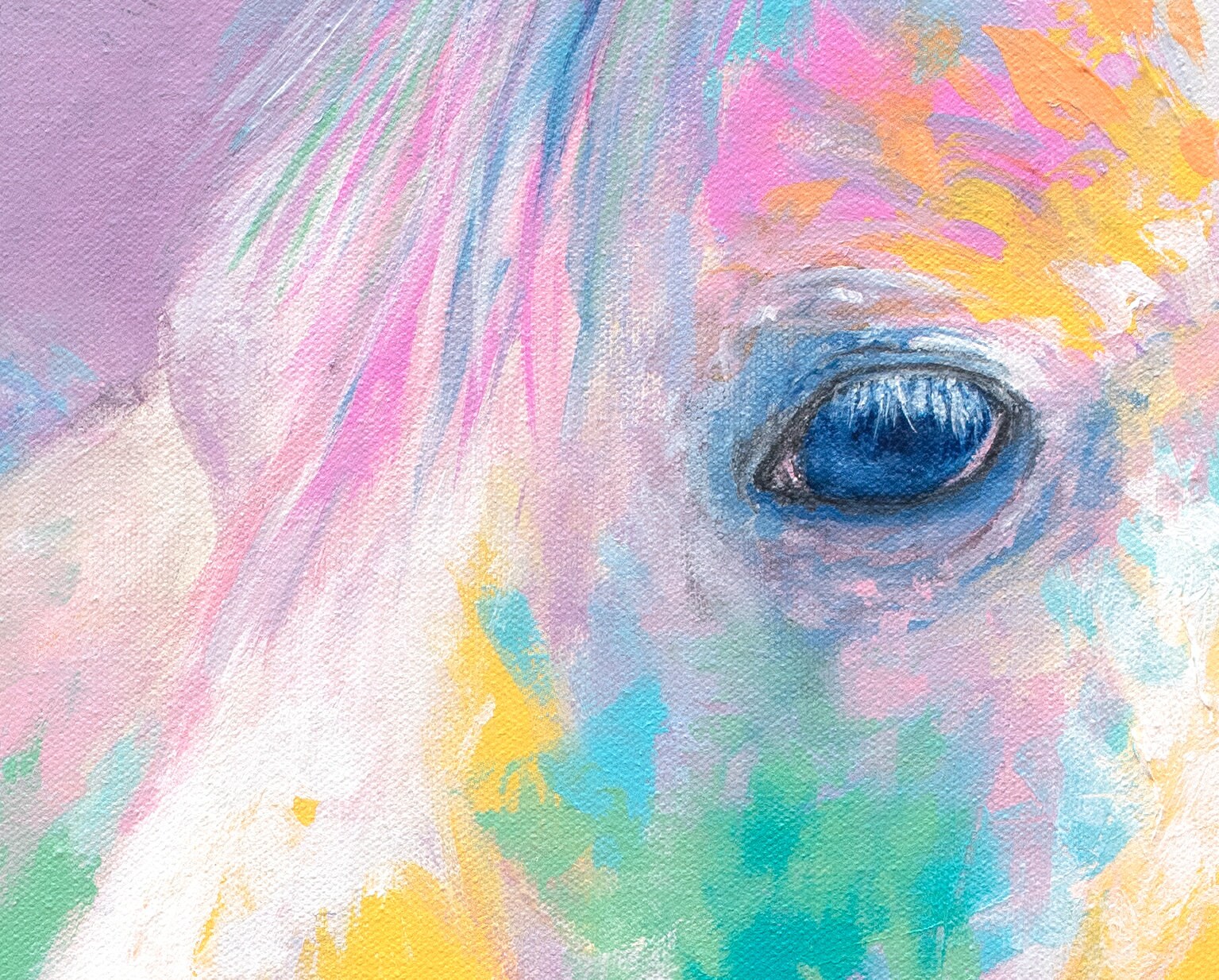 Horse Art Print on CANVAS or PAPER - Colorful Horse Painting by Krystle Cole