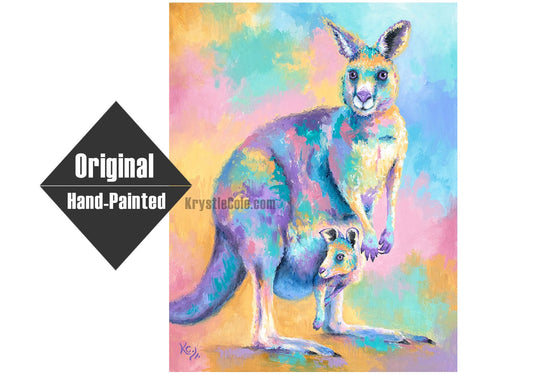 Kangaroo and Joey Painting - 24x30"