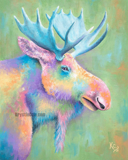 Pastel Moose Painting - 24x30"