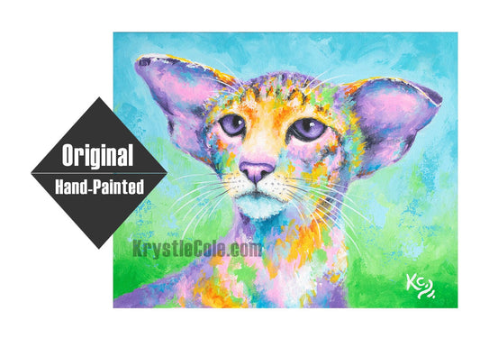 Oriental Shorthair Cat Painting - 11x14"
