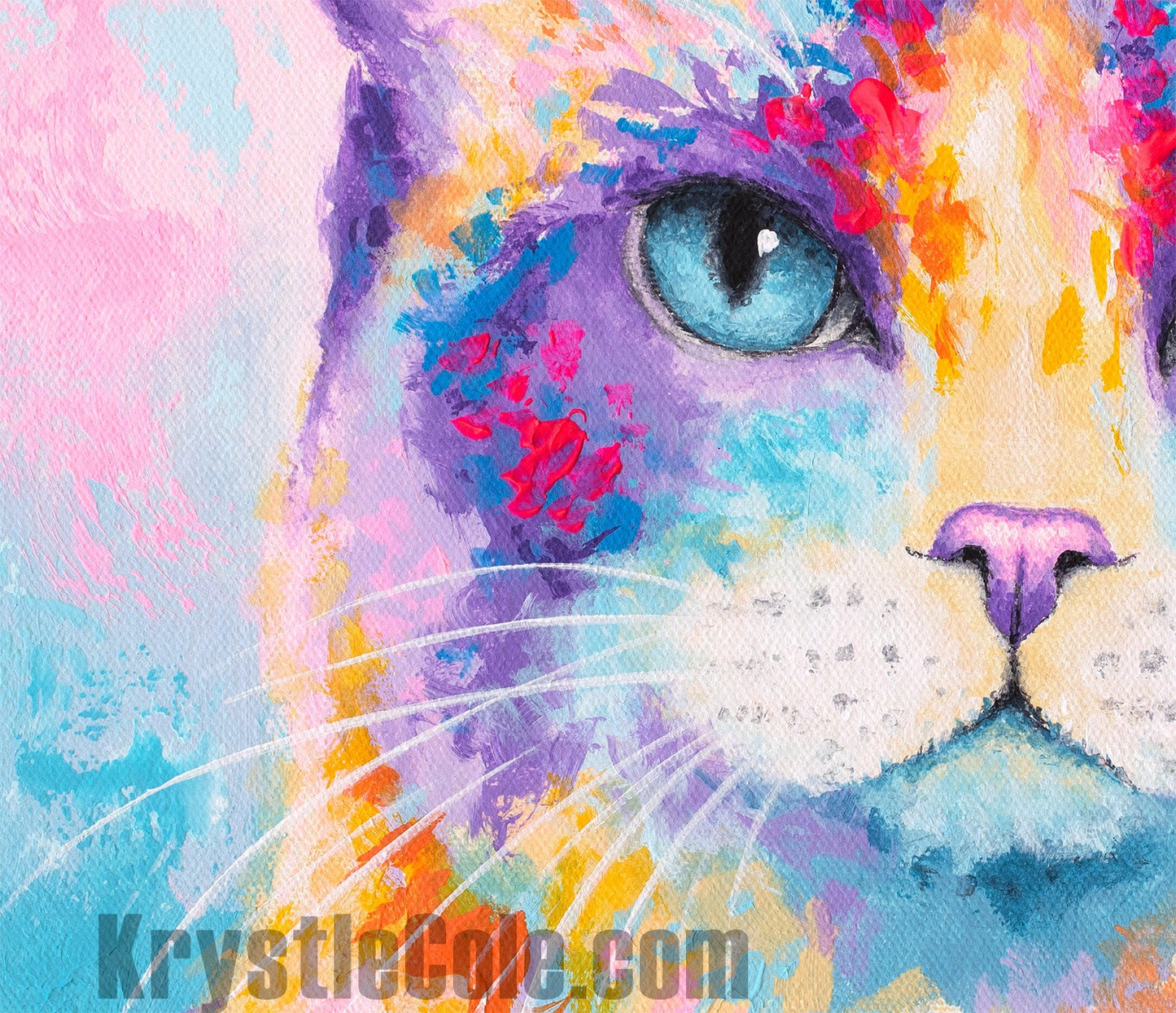 Ragdoll Cat Art Print on CANVAS or PAPER - Rag Doll Cat Painting by Krystle Cole