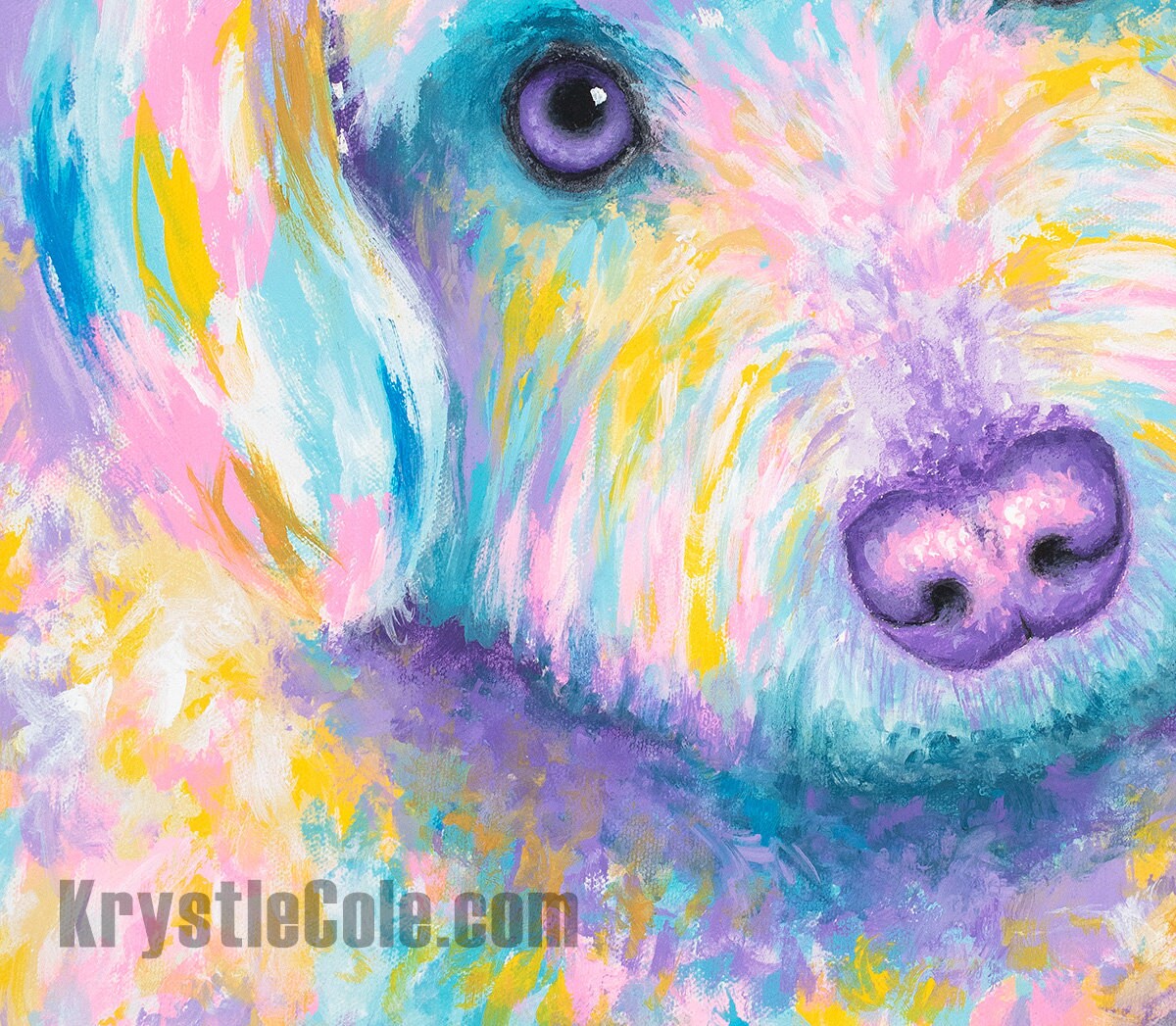 Maltipoo Dog Art Print on PAPER or CANVAS - Malti Poo Painting by Krystle Cole