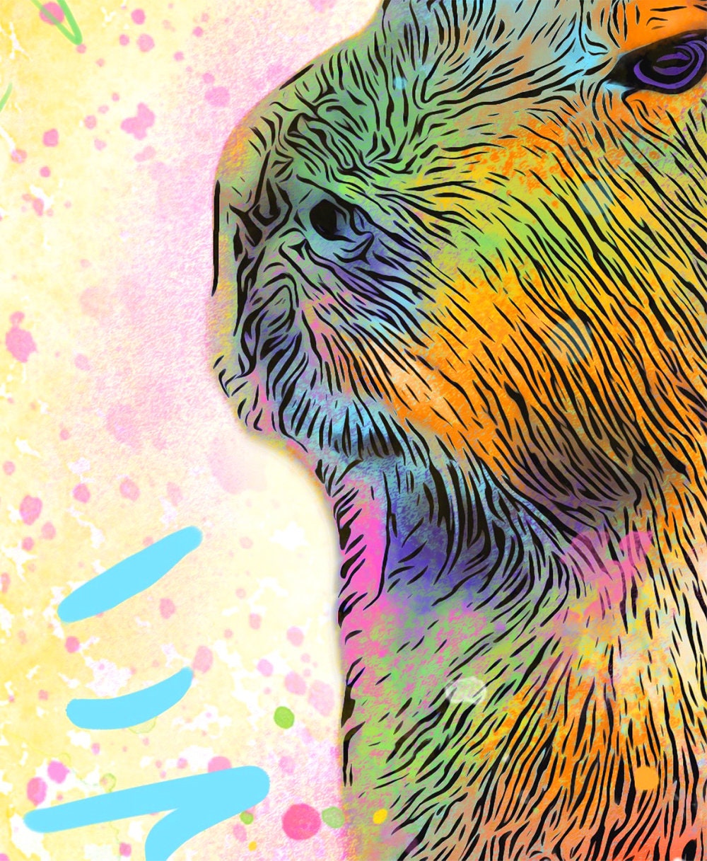 Capybara Art - Capybara Print. Capybara Wall Decor on CANVAS or PAPER by Krystle Cole *Each Print Hand Signed*