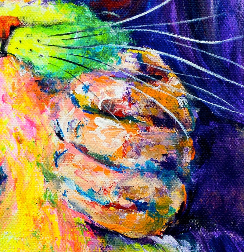 Cat Print - Cat Painting. Cat Lover Gift. Cat Gifts. Cat Portrait. Woman and Cat Art on CANVAS or PAPER by Krystle Cole