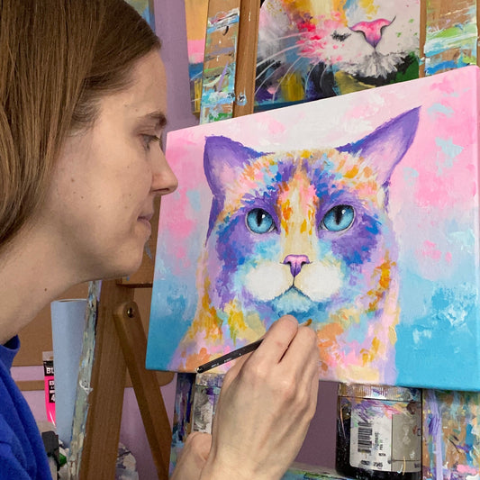 Custom HAND-PAINTED Acrylic on Canvas Pet Portrait