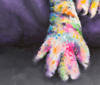 Cat Art Print - Bow and Kiss My Paw