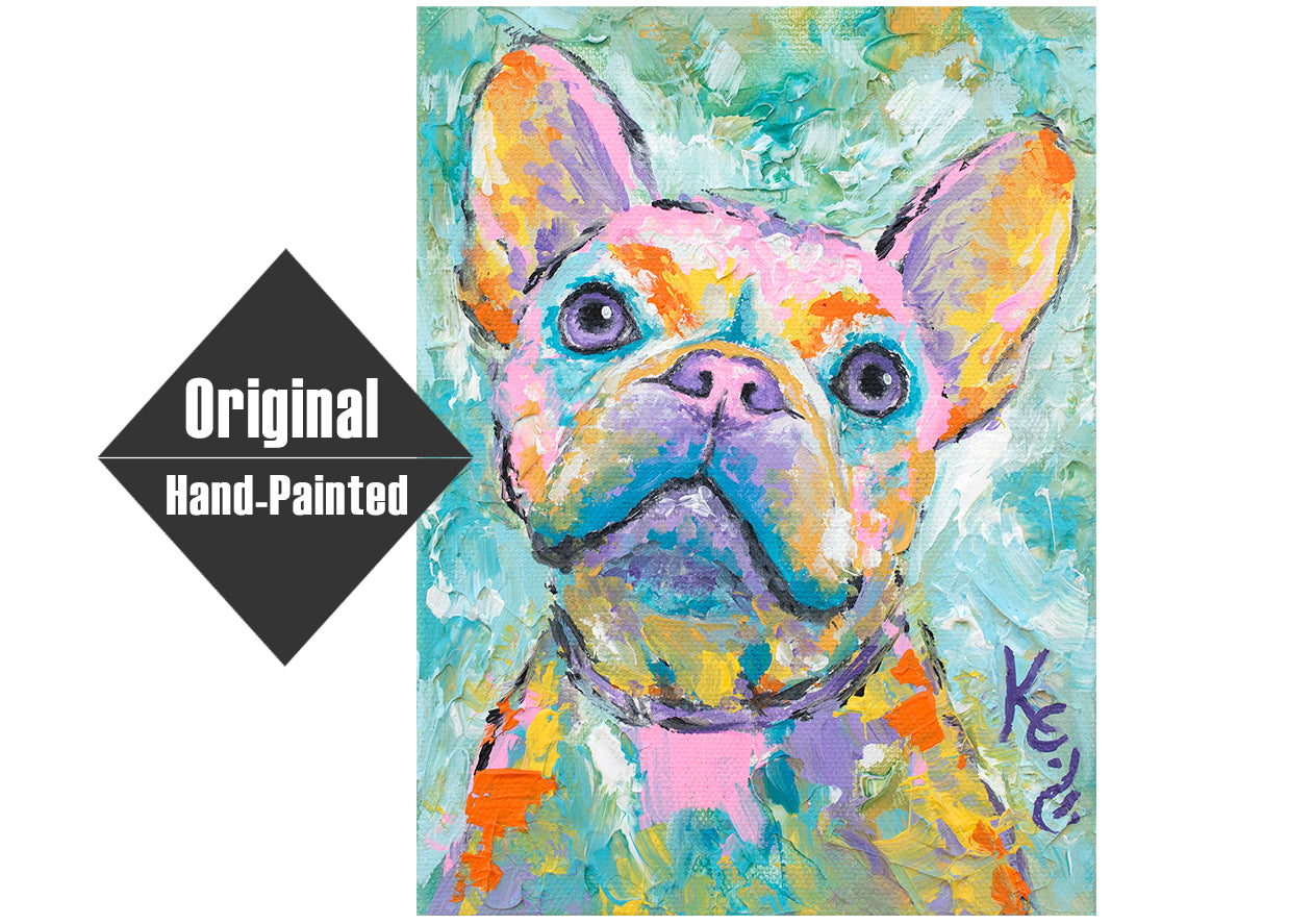 Frenchie Love Painting - 6x8"