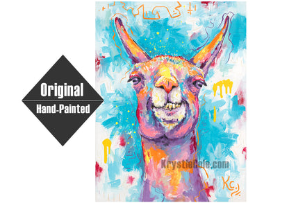 Goofy Gerdie Llama Painting - 20x26"