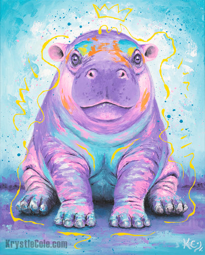 Baby Pygmy Hippo Art Print